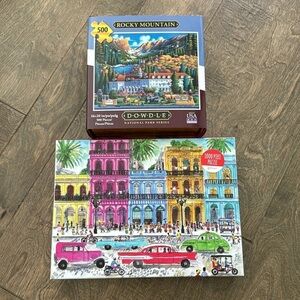 Michael Storrings Cuba 1000 Piece and Dowdle Rocky Mountain 500 Piece Puzzles